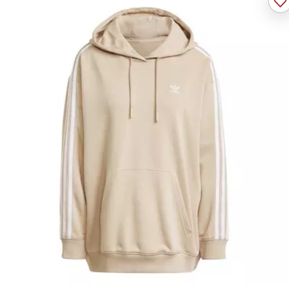 adidas Originals Beige Hoodie with White Stripes